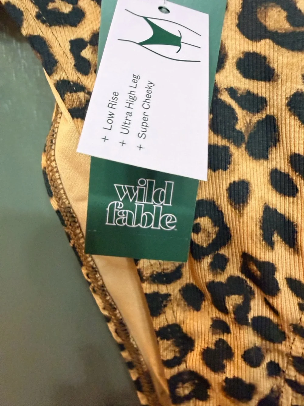 wild fable Leopard Print Tie-Side Bikini Bottoms - Tan/Black